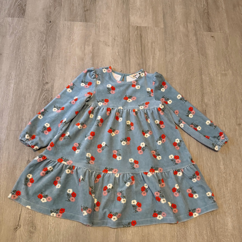 Mini Boden Blue Floral Kids Casual Dress